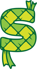 Eid Ketupat Letter Alphabet S