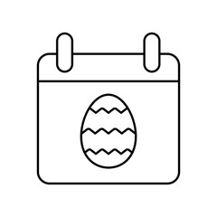 Easter day calendar icon. Vector
