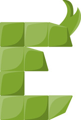 Ketupat Letter Alphabet Vector E