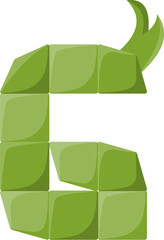 Ketupat Letter Alphabet Vector G