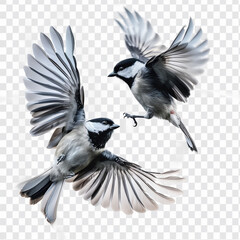 black and white bird on a transparent background