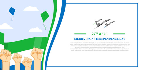 Vector illustration of Sierra Leone Independence Day social media feed template