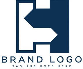 letter H logo design vector template design for brand.