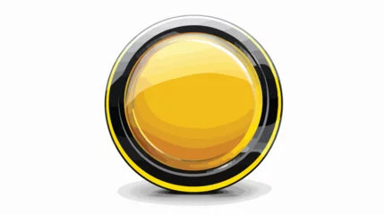 Foto op Canvas Metallic round glossy icon with black design on yello © Roses