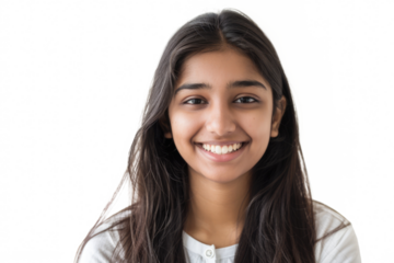 beautiful arab student girl isolated on white or transparent png