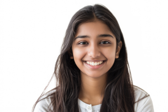 beautiful arab student girl isolated on white or transparent png