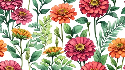 Türaufkleber Marigold Flower  seamless patterns for crafts, print ready designs, print on demand, high quality , clipart  © monu