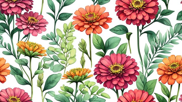 Marigold Flower  seamless patterns for crafts, print ready designs, print on demand, high quality , clipart 