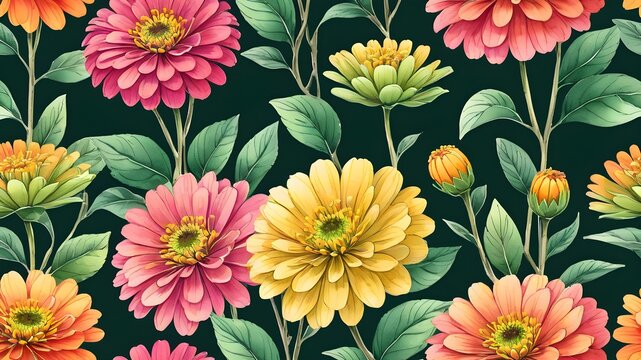 Marigold Flower  seamless patterns for crafts, print ready designs, print on demand, high quality ,clip art