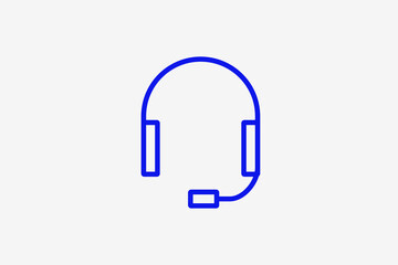 Obraz premium headphones illustration in line style design. Vector illustration. 