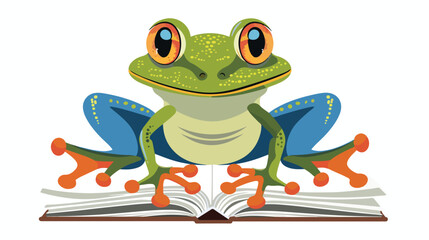 Story TIme - Frog flat vector isolated on white background