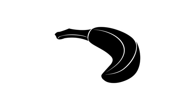 banana emblem, black isolated silhouette