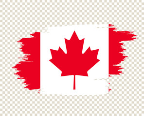 Grunge Canada flag. Isolated flag with grunge texture. Vector flag of Canada.