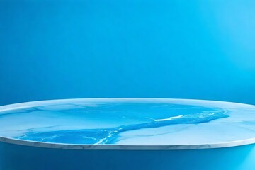 minimalist blue presenation podium