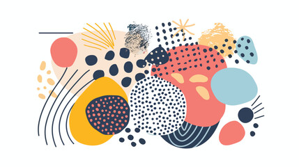 Vector abstract round doodle element for social media