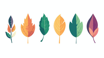 vector colored leaf elements leaf flat vector isolated