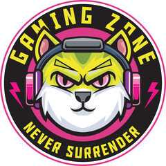 Obraz premium Vector Illustration of Cat wearing Headphone with Vintage Hand Drawing Style Available for Tshirt Design