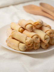 Home baking, sweet mini tubular cookies