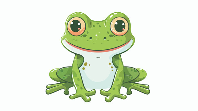 color frog painting a portrait happily