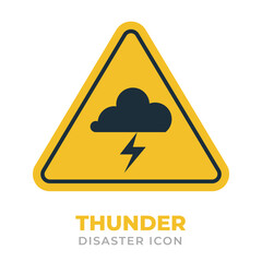 thunder disaster flat icons and symbol warning sign