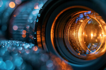 camera lens close up - obrazy, fototapety, plakaty