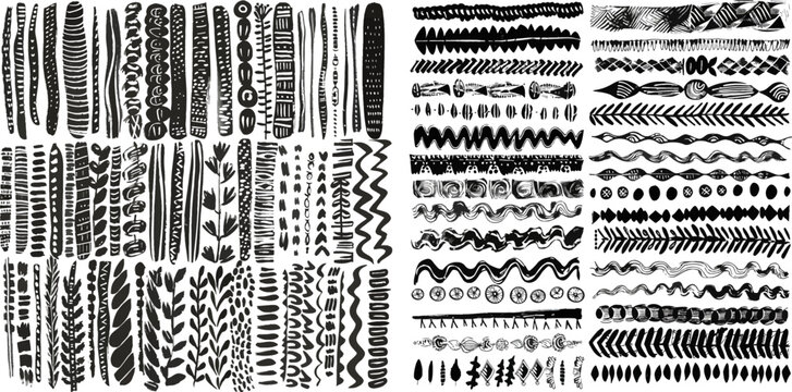Big hand drawn collection of different pattern