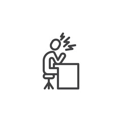 Office Stress line icon