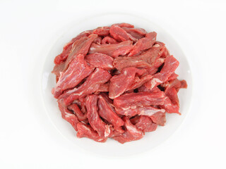Fresh sirloin tip beef isolate on white background.