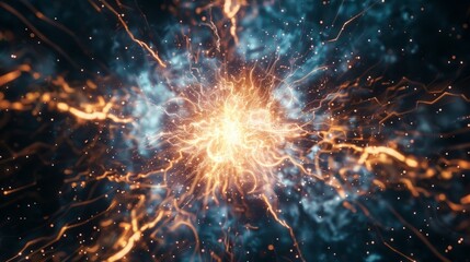 Fototapeta premium A dynamic burst of energy emanating from a central point,