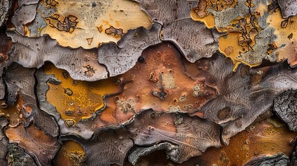
A macro photograph of natural textures and patterns found in tree bark