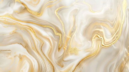 a marble pattern with swirling lines of varying shades of beige and cream, accented with delicate veins of gold, creating an elegant and luxurious natural design. - obrazy, fototapety, plakaty