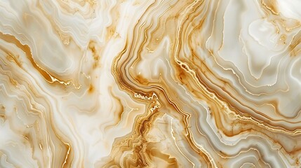 a marble pattern with swirling lines of varying shades of beige and cream, accented with delicate veins of gold, creating an elegant and luxurious natural design. - obrazy, fototapety, plakaty