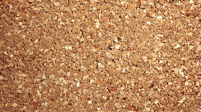 A full frame image of coarsely crushed cork pieces that can be used for various backgrounds or textures. 