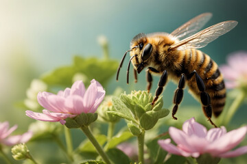 A close up of a bee on a flower