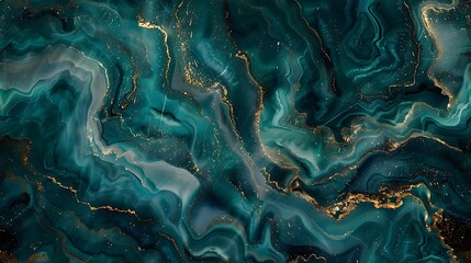 An abstract marble-like pattern with swirls of rich teal and lighter hues, interlaced with streaks...