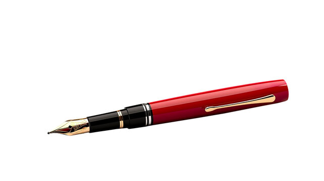 Close-up of pen with nib isolated on transparent background