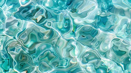 an abstract, fluid pattern in shades of turquoise and white, resembling rippling water or marbled texture