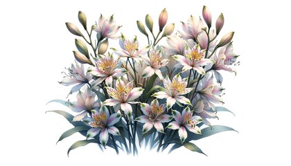 Fototapeta premium Watercolor illustration of Toad Lily flowers