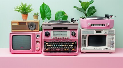 The essence of vintage nostalgia and retro technology. Generative AI