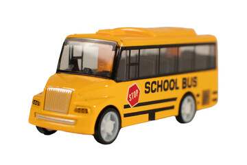 A yellow school bus with a red stop sign on the front
