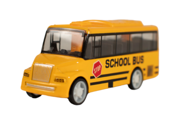 A yellow school bus with a red stop sign on the front