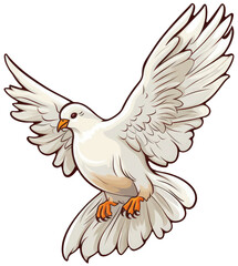 Obraz premium Dove colorful cartoon sticker
