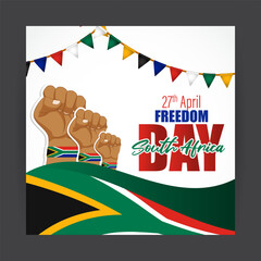 Vector illustration of South Africa Freedom Day social media feed template