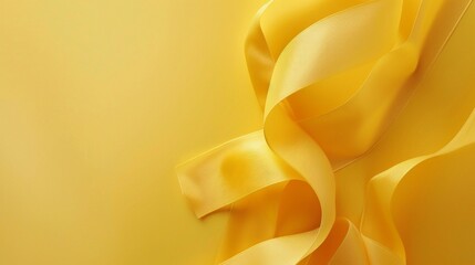 Fototapeta premium Endometriosis Awareness Day. Endometriosis Awareness Yellow Ribbon on Solid Background