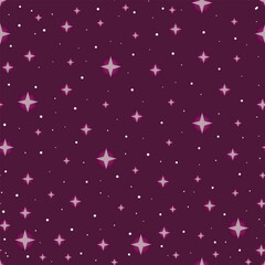 Seamless pattern with stars on night sky. Cute illustration