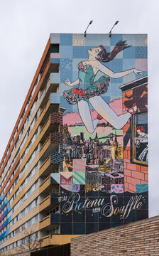 Street art, immeuble, 13ème arrondissement, Paris, France