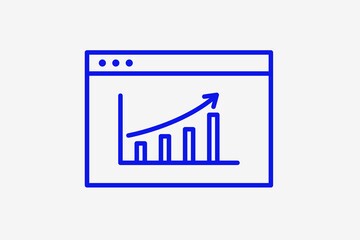 online chart illustration in line style design. Vector illustration.	