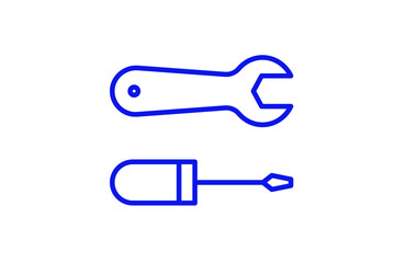 Isolated working tools illustration in line style design. Vector illustration.	