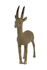 Plastic deer toy, isolated on white background.