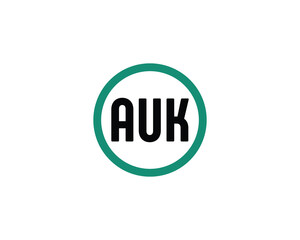 AUK logo design vector template